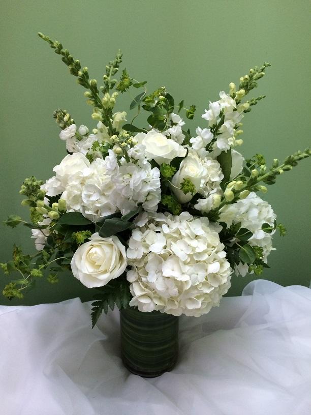 White floral arrangement in Mahwah, NJ